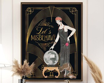 Art Deco Bedroom Decor | Modern Bathroom Wall Art Print |  Maximalist Wall Decor | Above Bed Decor | Housewarming Gift