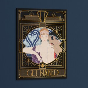 Funny Bathroom Print | Art Deco Bathroom Decor, Maximalist Wall Art, 1920s Art Print image 7