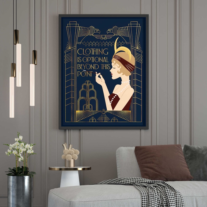 Art Deco Print Living Room Poster Art Deco Decor Preppy Etsy