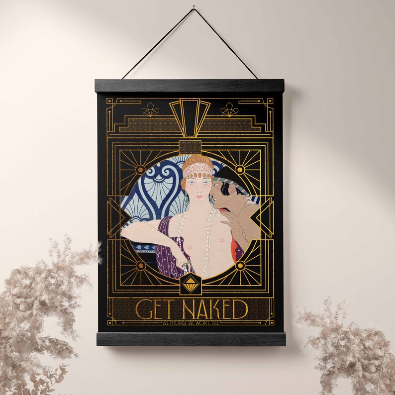 Funny Bathroom Print | Art Deco Bathroom Decor, Maximalist Wall Art, 1920s Art Print image 2
