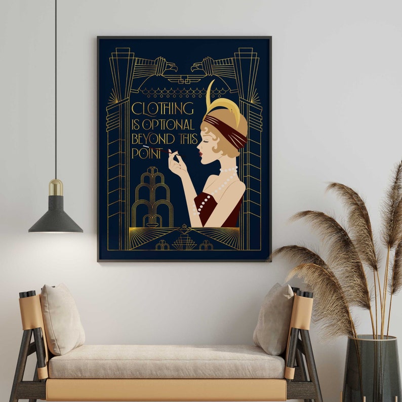 Art Deco Print Living Room Poster Art Deco Decor Preppy - Etsy