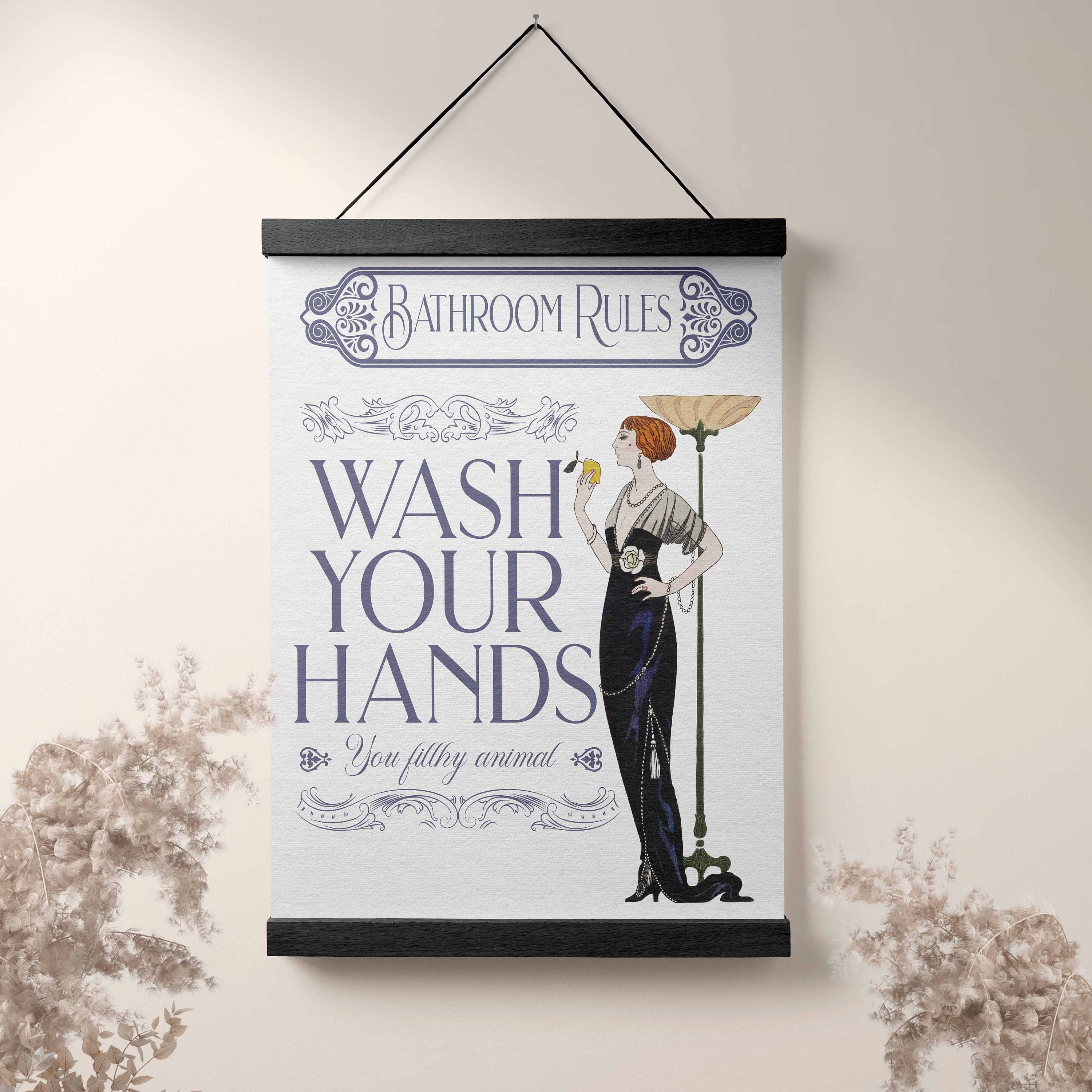 Funny Bathroom Print | Art Deco Wall Decor | Art Deco 1920' Poster ...