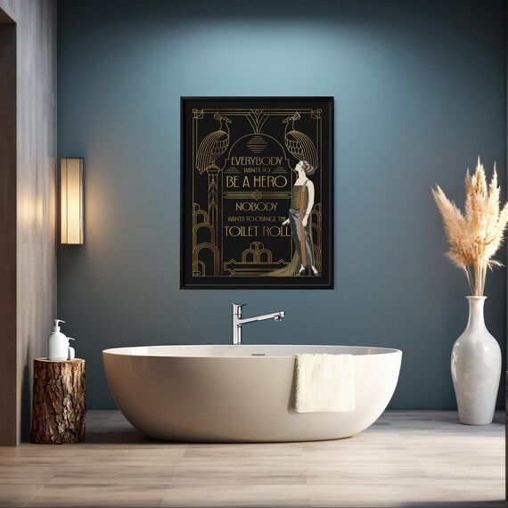 Art Deco Decor Print | Funny Livingroom poster | Art Deco Bathroom Decoration | Modern Wall Decor | Maximalist Wall Decor