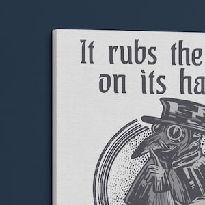 May include: Black and white illustration of a plague doctor with a long beak mask and a top hat. The text "It rubs the lotion on its skin" is written above the image.