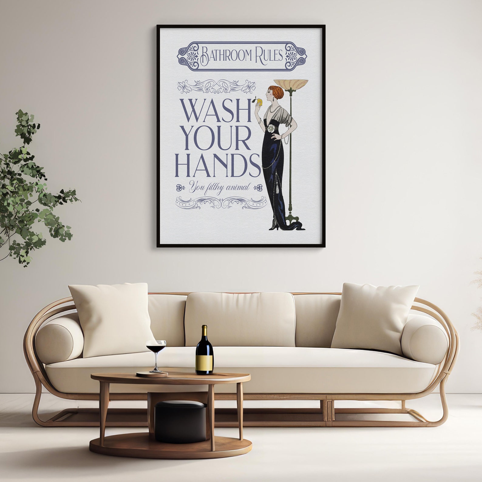 Funny Bathroom Print | Art Deco Wall Decor | Art Deco 1920' Poster ...