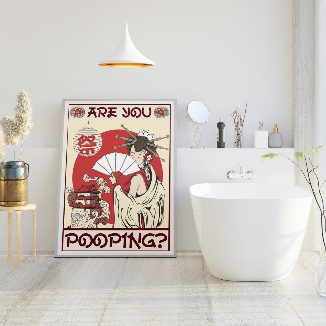 Are You Pooping Poster Funny Bathroom Sign Japanese Poster - Etsy Canada