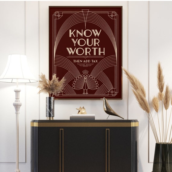 Office Decor For Womens' Office | Art Deco Style Home Office Art Print | Maximalist Decor