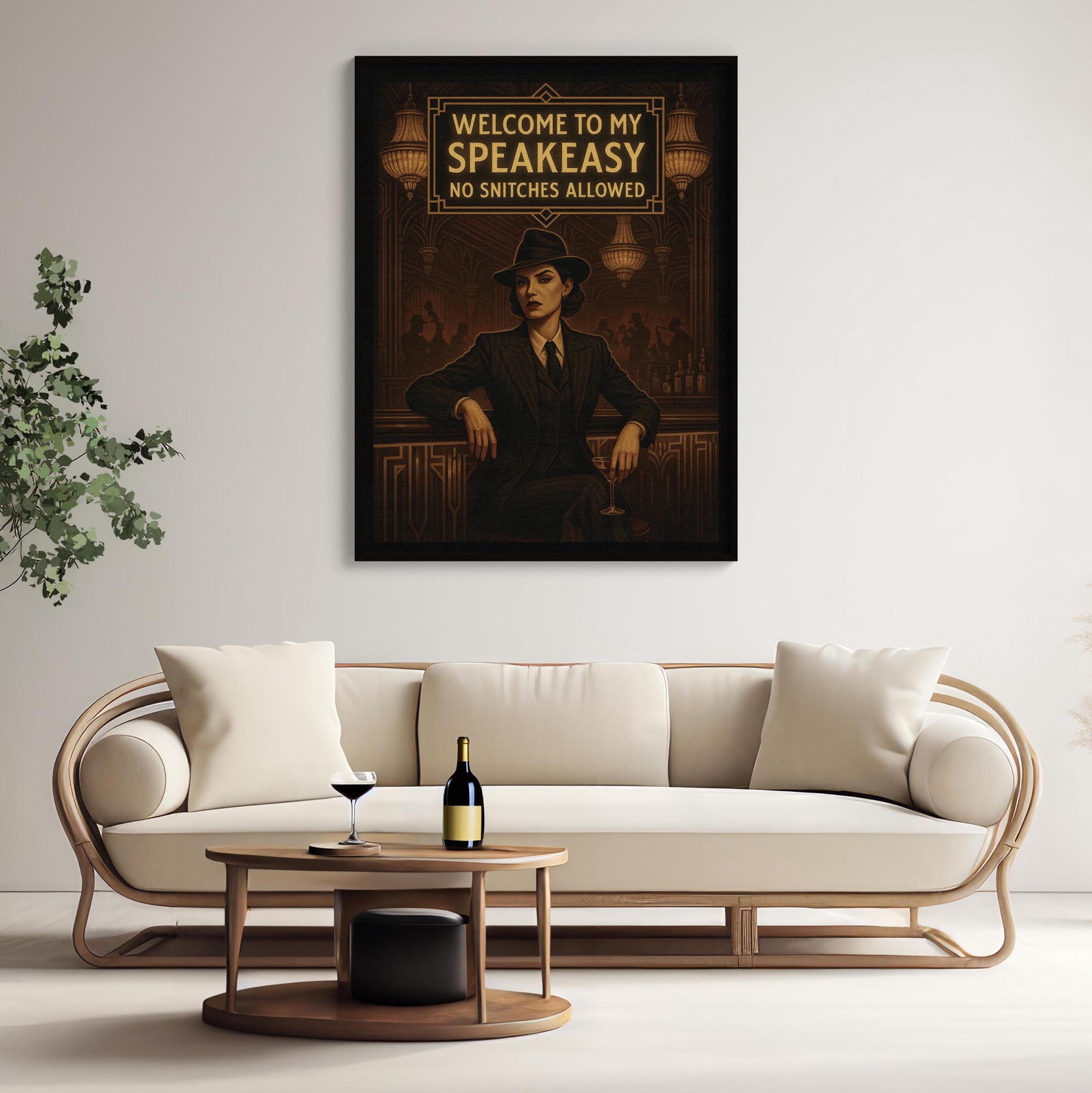 Art Deco Speakeasy Wall Art – 1920s Gangster Woman Print, Retro ...