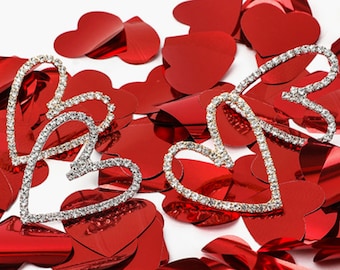 Oversize Heart Earrings, Heart Studs, Open Heart Earrings, Cubic hearts, Anniversary gifts, Gift for her, valentines day gift [Nickel-free!]