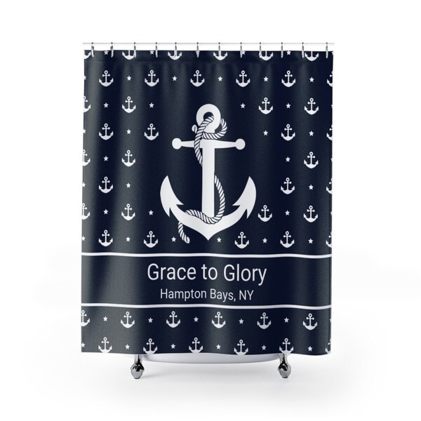 Nautical Shower Curtain Etsy