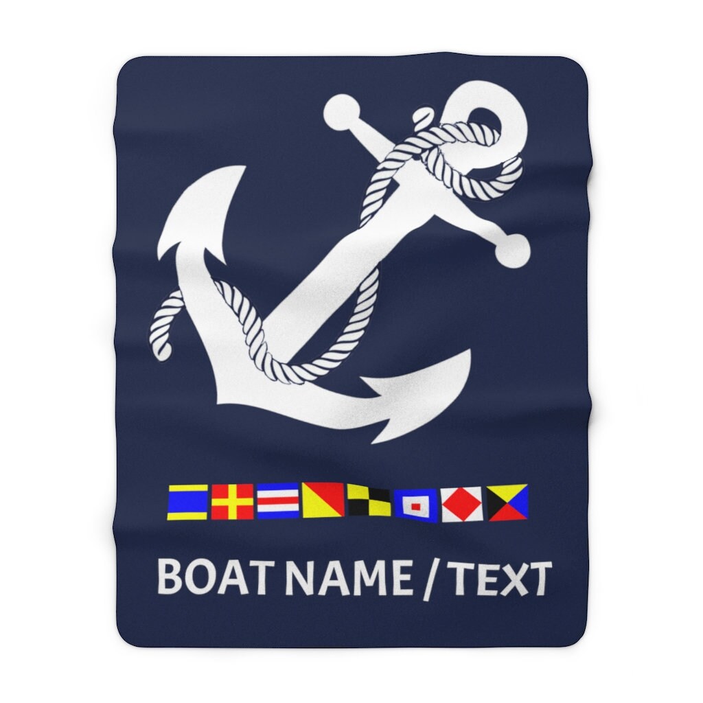 Personalized Boat Sherpa Fleece Blanket Custom Boat Throw Etsy