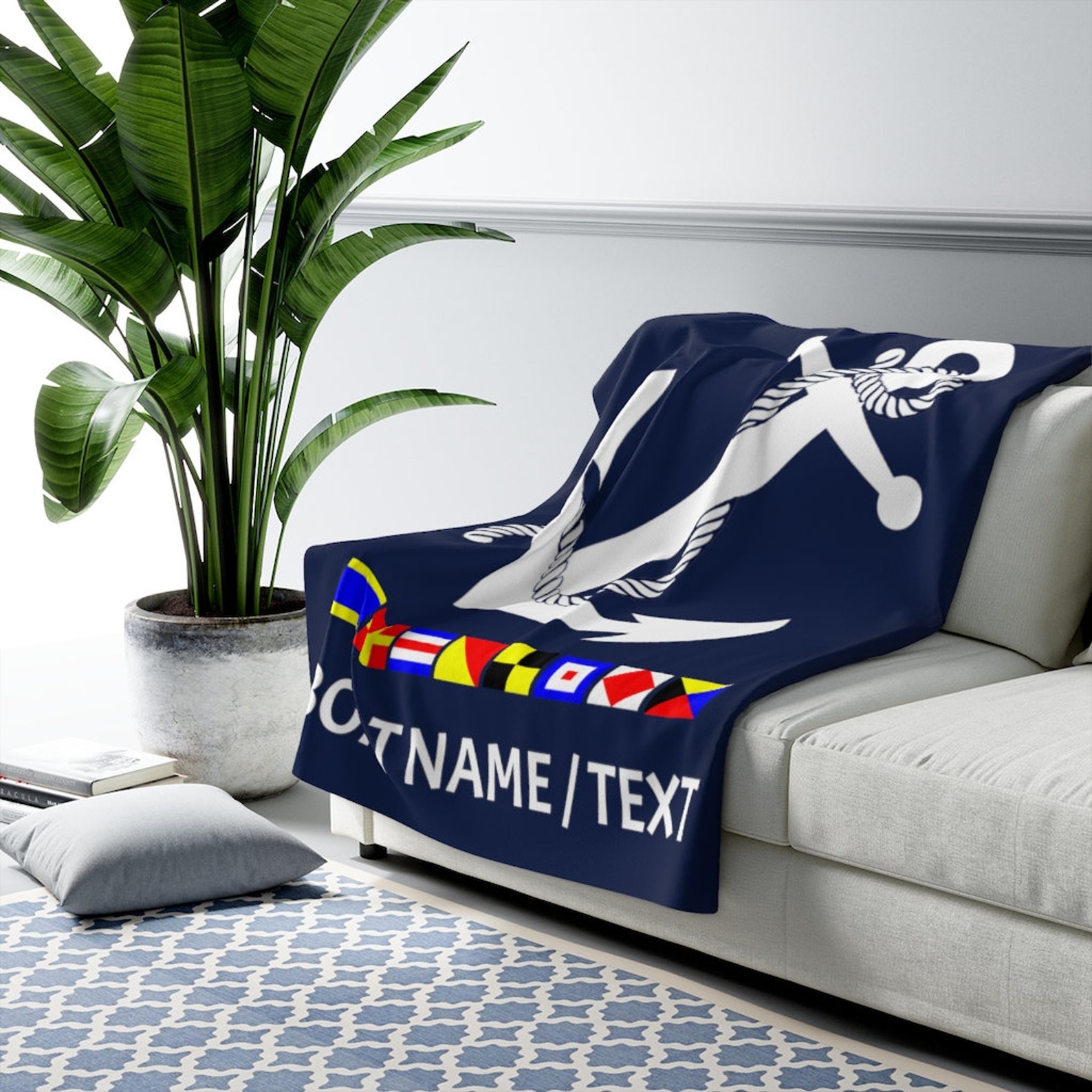 Personalized Boat Sherpa Fleece Blanket Custom Boat Throw Etsy