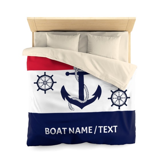 Personalized Boat Duvet Cover Sailing Gift Custom Yacht Etsy