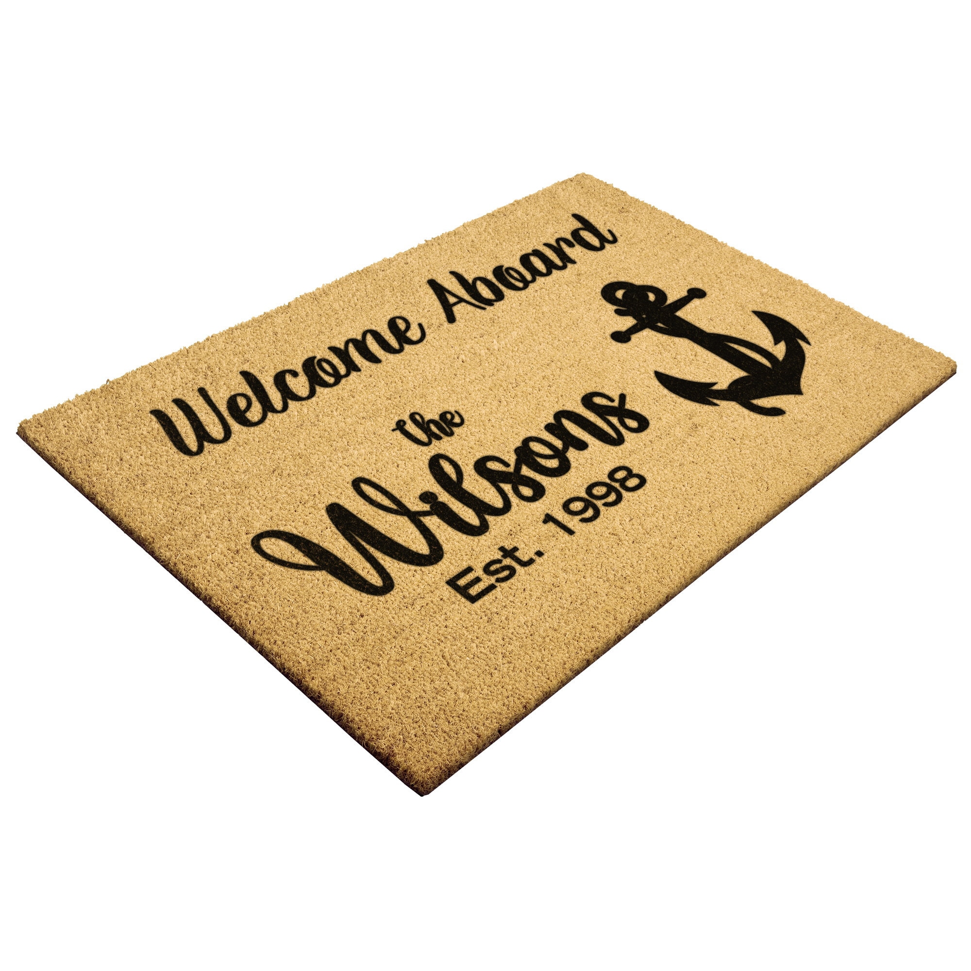 Custom Nautical Outdoor Mat Personalized Aboard Boat Etsy