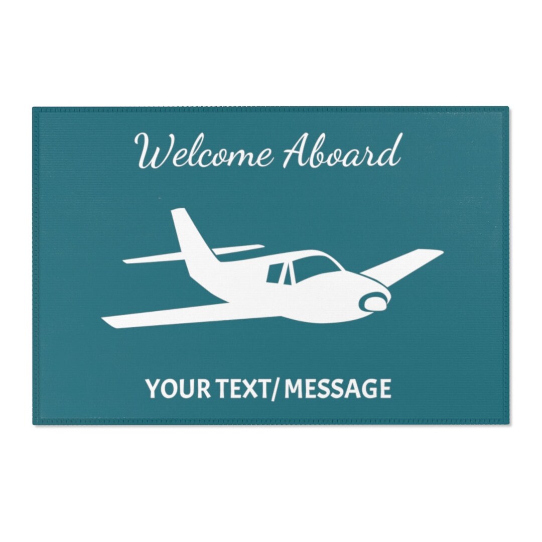Personalized Aboard Airplane Rug Aboard Mat Etsy