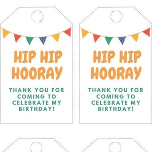 Birthday Party Favor Thank You Tag Printable | Goodie Bag Thank You | Birthday Party Thank You | Print At Home