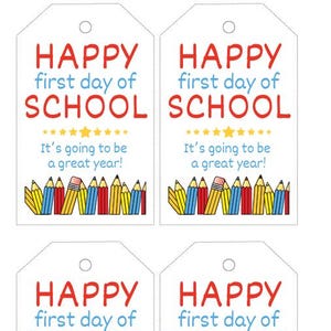 Erster Schultag Tag Printable | Zurück in die Schule | Schüler Willkommen zurück Tags | Schule Design | Digitaldruck