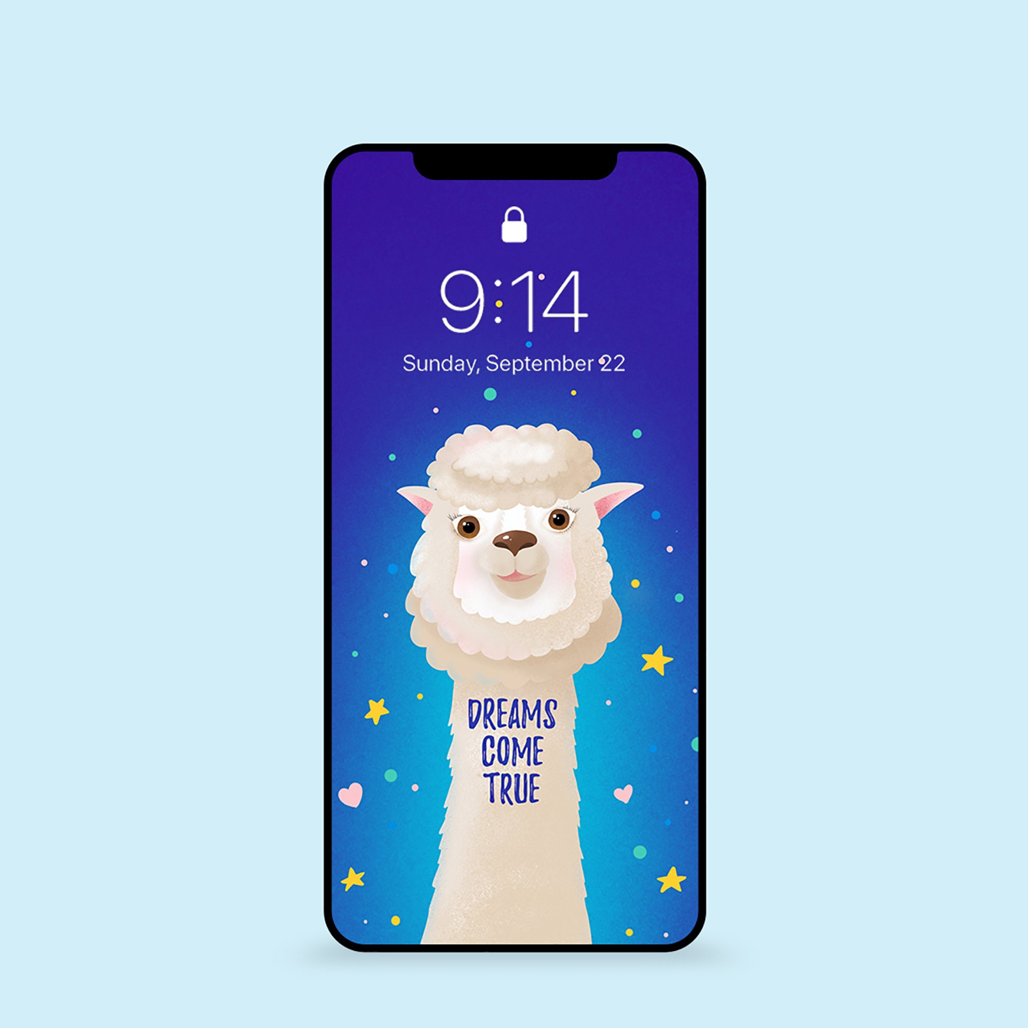 Positive Motivational Phone Wallpaper Llama Alpaca Dreams Etsy Singapore