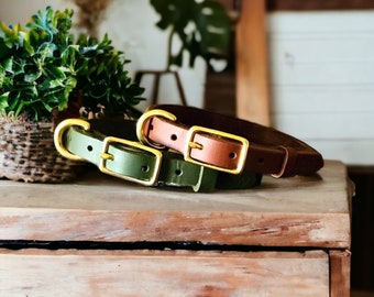 Country style leather dog collars