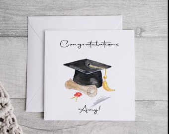 Personalised Handmade Graduation/Exam Congratulations Card Mortarboard 