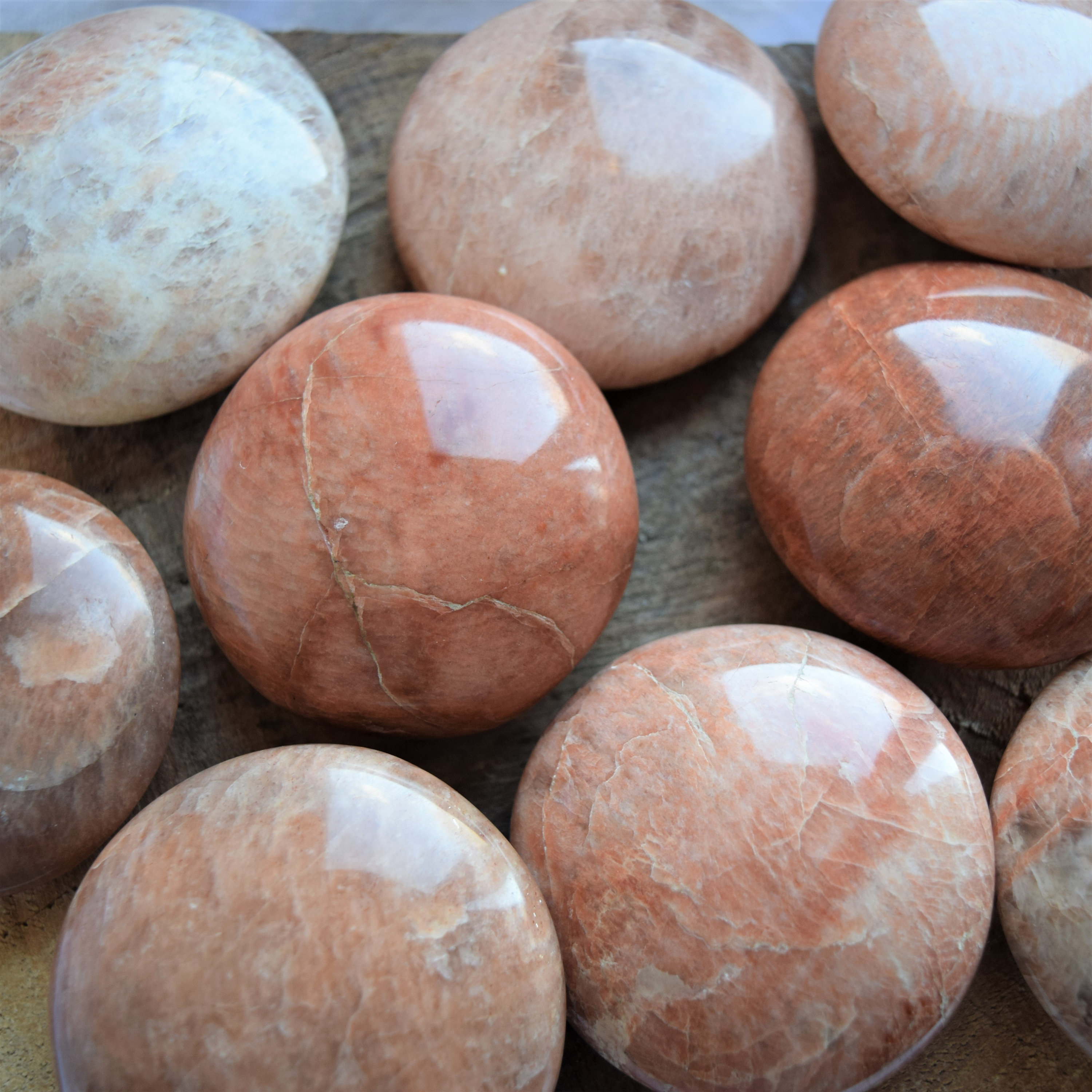 Peach Moonstone Palm Stone Healing Crystal Galet for Self Care Etsy