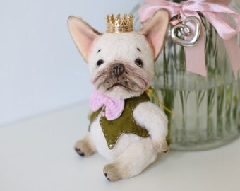Collectible French Bulldog toy, Dog lover gift, Custom Plush Teddy Dog toy, realistic bulldog figurine as Birthday gift for him