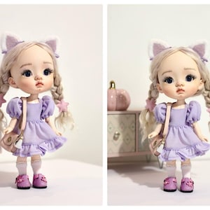 Ball jointed doll Qbaby, BJD OOAK custom doll, Art YoSD resin baby doll, Mothers Day gift, Easter gift doll for her, Birthday gift for girl.