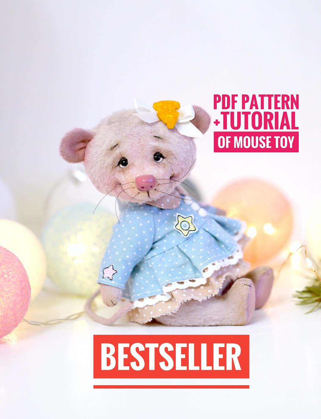Teddy Mouse Toy Sewing PATTERN Pdf,diy Mouse Figurine, Plush Rat Toy ...
