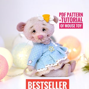 Teddy mouse toy sewing PATTERN PDF,diy mouse figurine, plush rat toy pattern, teddy bear pattern,felted mouse tutorial, diy textile rat doll