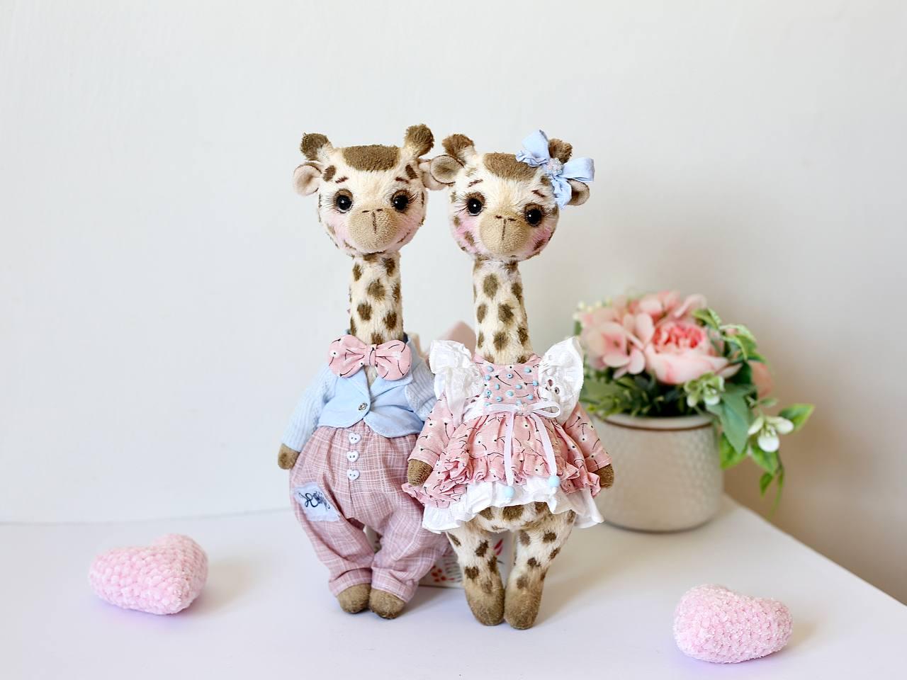OOAK Stuffed Giraffe, Safari Nursery Decor, Handmade Teddy Giraffe