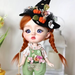 OOAK BJD Witch doll, Witch art doll as halloween gift or decor, custom articulated Witch doll, OOAK witch doll, Birthday - Christmas gift