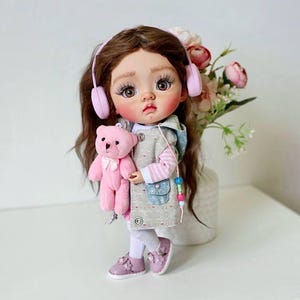 Tan BJD Doll, Handmade Art Doll OOAK, Collectible Articulated resin Doll as Christmas Unique Gift for Doll Lovers, Artist Doll, Birthday toy