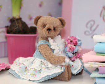 Stuffed memory teddy bear as Christmas stocking gift, custom weighted stuffed animal bear toy for Birthday gift, unique plush bear toy decor