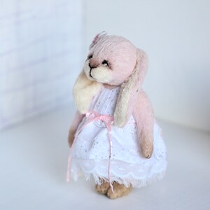 Stuffed Pink Teddy Rabbit Toy as Christmas Gift, Small Teddy Bunny Art ...