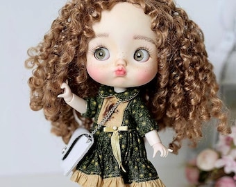 Muñeca BJD personalizada única, muñeca artística BJD, muñeca artística articulada, muñeca Qbaby con articulación esférica personalizada OOAK, muñeca Qbaby con articulación esférica personalizada OOAK