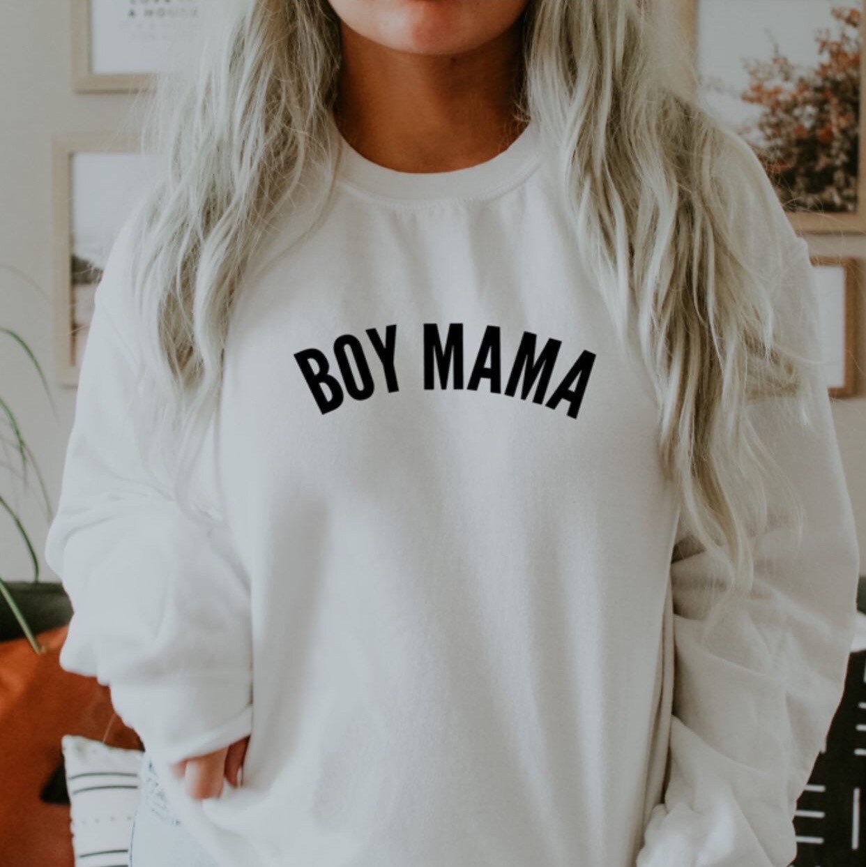Boy Mama Black Sweatshirt Mama Sweatshirt Boy Mom Pullover | Etsy