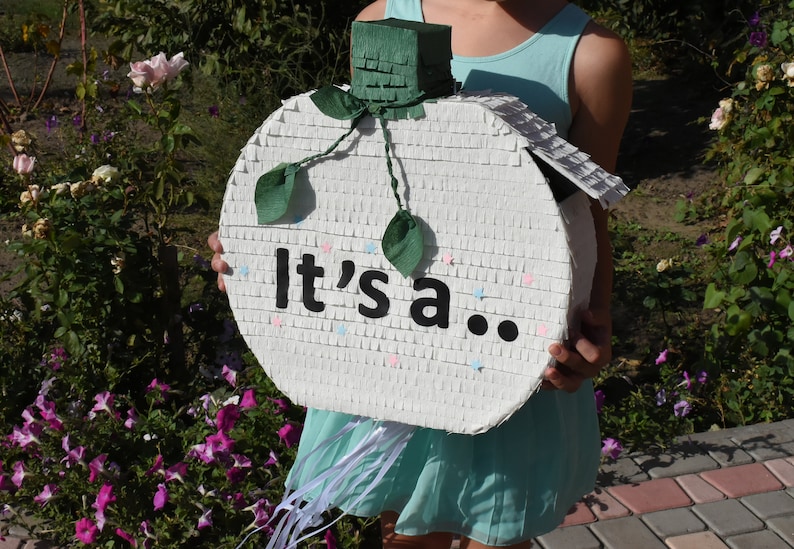Large Pinata Ready to ship Baby Shower Pinata Pull String Pumpkin Pinata It/'s a..Gender Reveal Pumpkin Pinata Gender Reveal