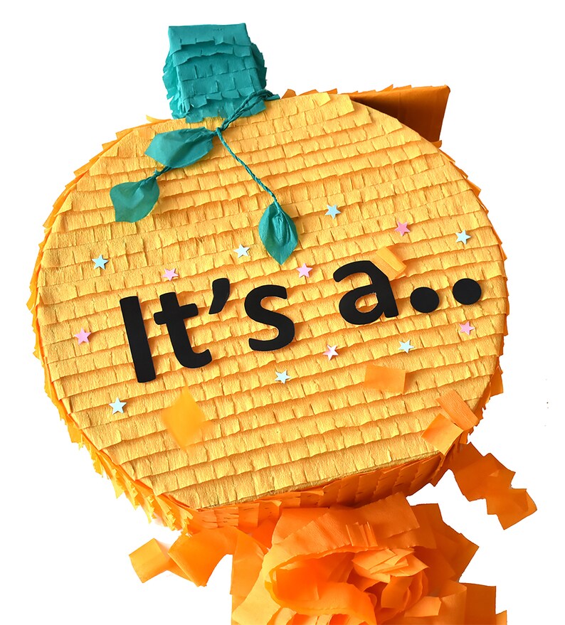 Large Pinata Ready to ship Baby Shower Pinata Pull String Pumpkin Pinata It/'s a..Gender Reveal Pumpkin Pinata Gender Reveal