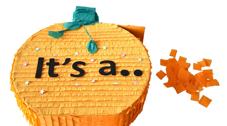Large Pinata Ready to ship Baby Shower Pinata Pull String Pumpkin Pinata It/'s a..Gender Reveal Pumpkin Pinata Gender Reveal