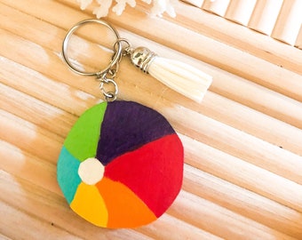 Beach Ball Keychain, Beach Keychain, Summer Keychains, Trendy Keychains, Simple Keychain, Beach Bum Gift, Beach Lovers Gift