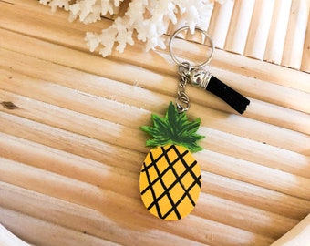 Pineapple Key chain, Tassel Key Ring, Pineapple Keyring, Trendy Keychain, Cool Keychain, Beach Keychain, Girly Keychain, Food Keychain