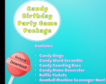 Candy Birthday Party Game Bundle