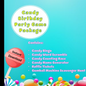 Candy Birthday Party Game Bundle