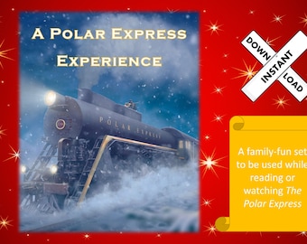 May include: A blue and gold train engine with the words "Polar Express" on the side, against a snowy background. The text "A Polar Express Experience" is at the top of the image. The words "Down Instant Load" are on a white sign with a red X.