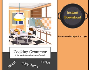 Grammaticaspel koken: zelfstandige naamwoorden, bijvoeglijke naamwoorden, werkwoorden (pdf)