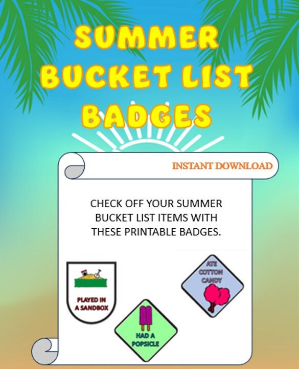 Summer Bucket List Badges