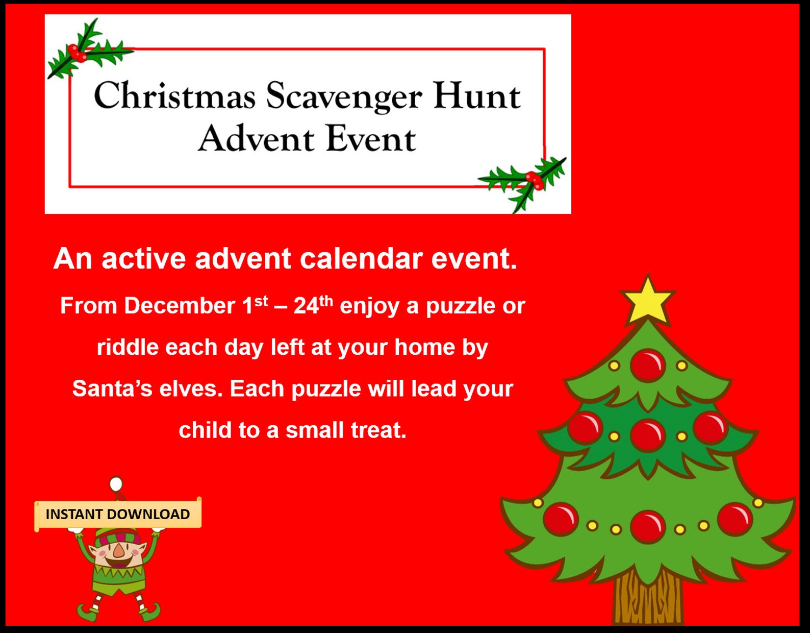 Christmas Scavenger Hunt Advent Event Etsy