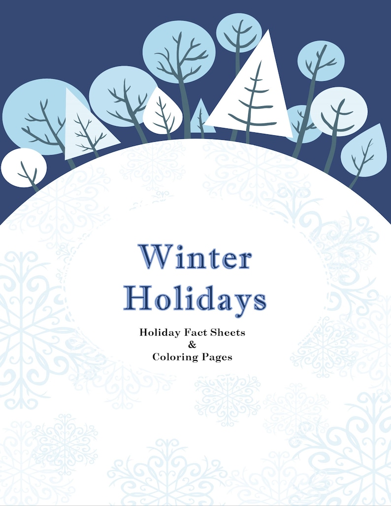 Winter holiday coloring sheets etsy