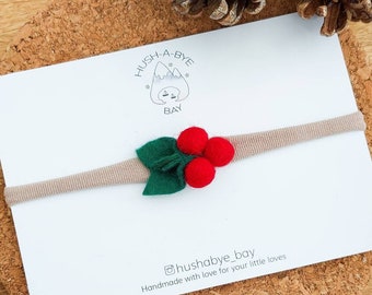 Holly Headband, Holly Hairband, Baby Headbands, Christmas Headband, Toddler Headbands, Baby Headbands, Newborn Headbands, Felt Holly Leaf