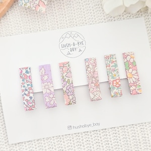 Toddler Hair Clip Set, Liberty Hair Clips, Baby Hair Clips, Fringe Clips, Liberty London, Liberty Fabric, Pink Hair Clips, Hair Clip Gift
